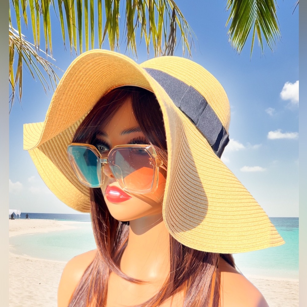 ❀ Tilly’s Big Floppy Paper Straw Beach Hat NWT OS - Picture 3 of 4